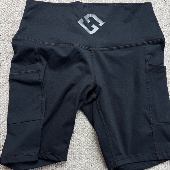 Superfit Hero Black Pocket Bike Shorts with Silver Logo - Picture 1 of 3